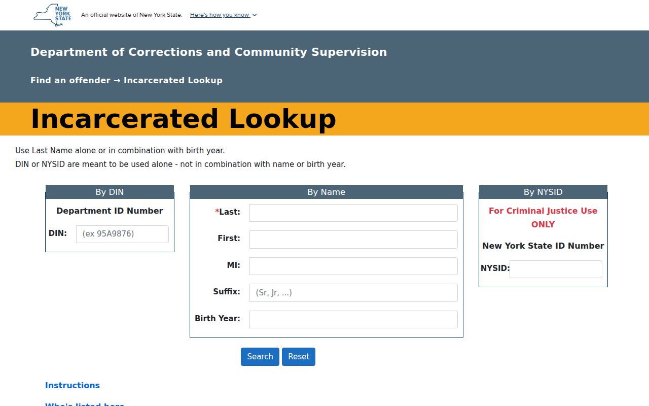 Chautauqua County arrest lookup through New York DOCCS