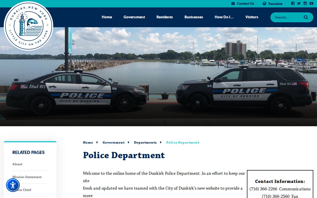 Dunkirk criminal records information from the Police Department