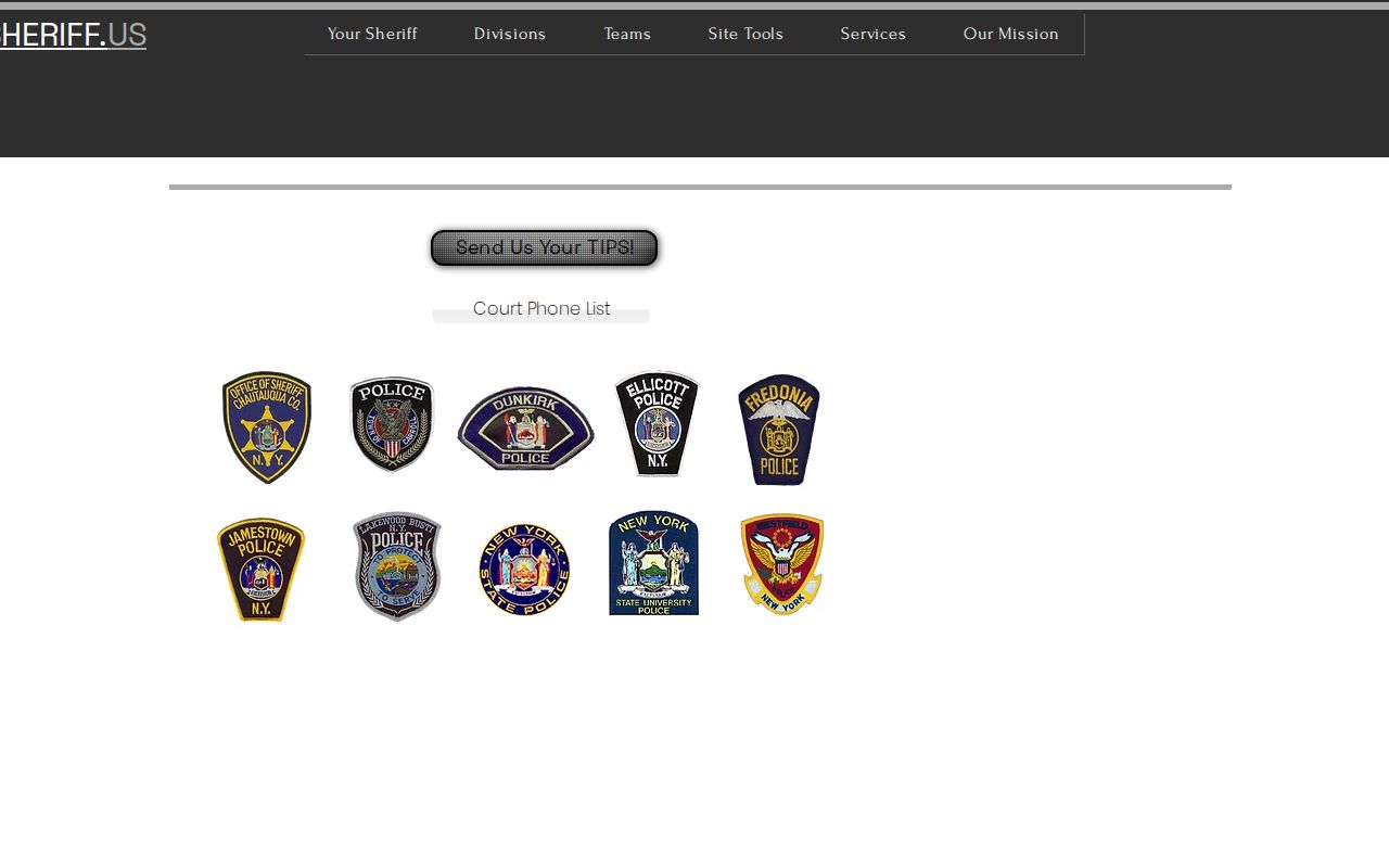 Chautauqua County Sheriff official warrant list interface