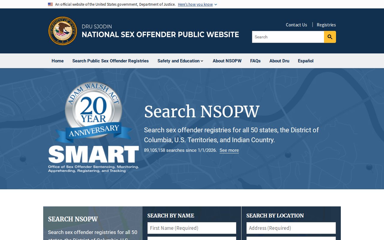 National public registry search for Chautauqua County sex offender records
